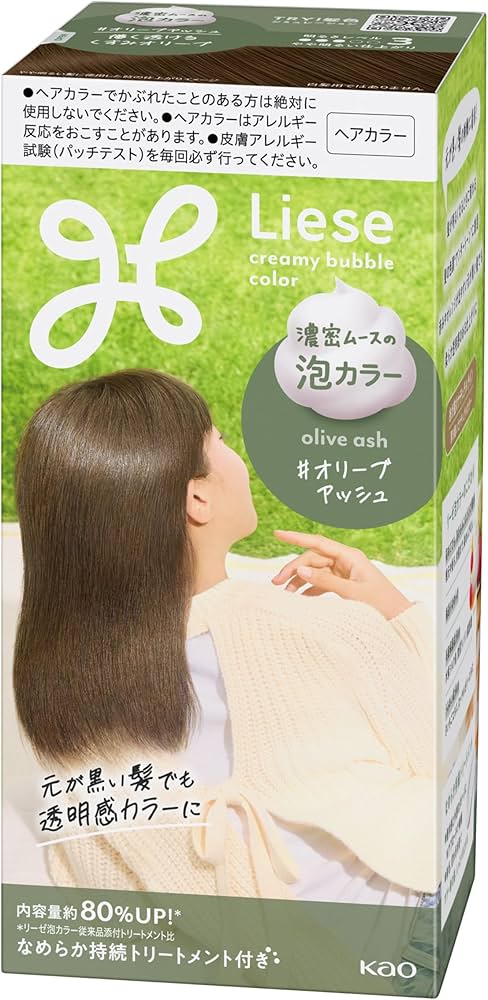 Amazon | リーゼ 泡カラー オリーブアッシュ 黒髪用ヘアカラー (115ml