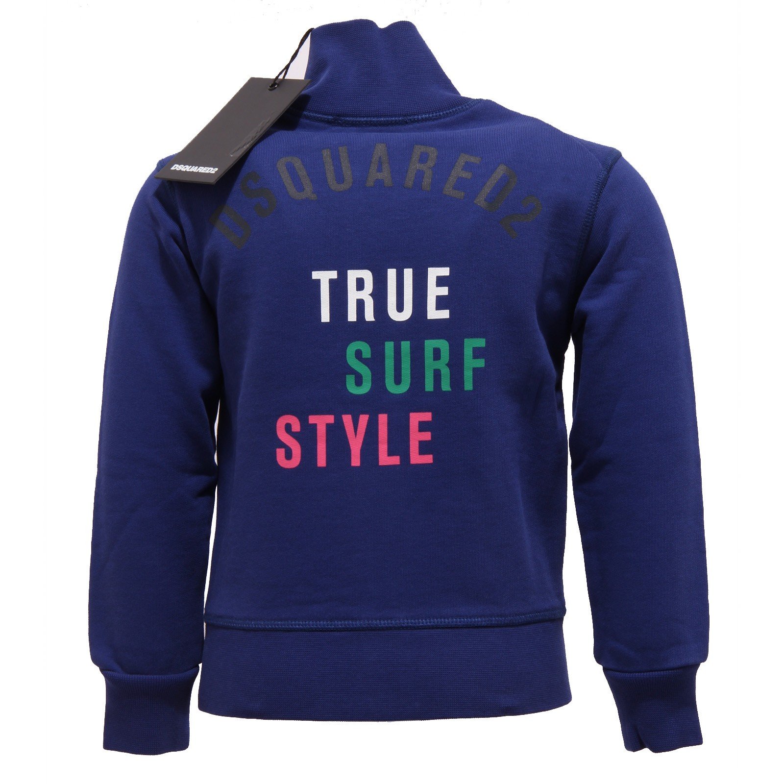DSQUARED2 3935T felpa bimbo blu ful zip cotone sweatshirt kid [12 YEARS]
