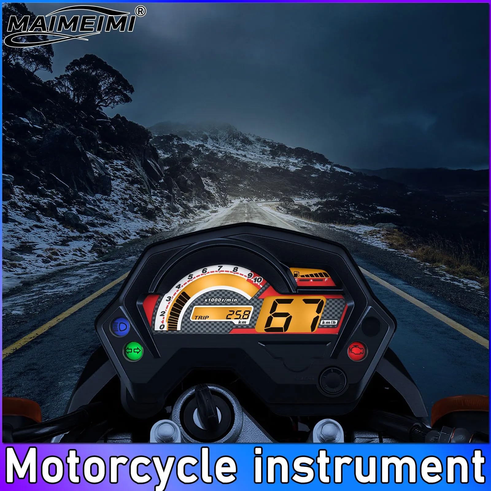 Gruppo Strumenti Contachilometri Tachimetro digitale universale per moto adatto per Yamaha FZ S/FZ16/Fz V1/Fazer Contagiri contagiri cruscotto