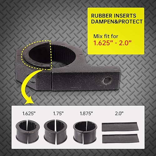 Miniatura 3 de Abrazaderas de tubo  Paquete de 4, abrazadera de barra horizontal de 1.625 pulgadas, 1.75 pulgadas, 1.875 pulgadas, 2.0 pulgadas, abrazadera de