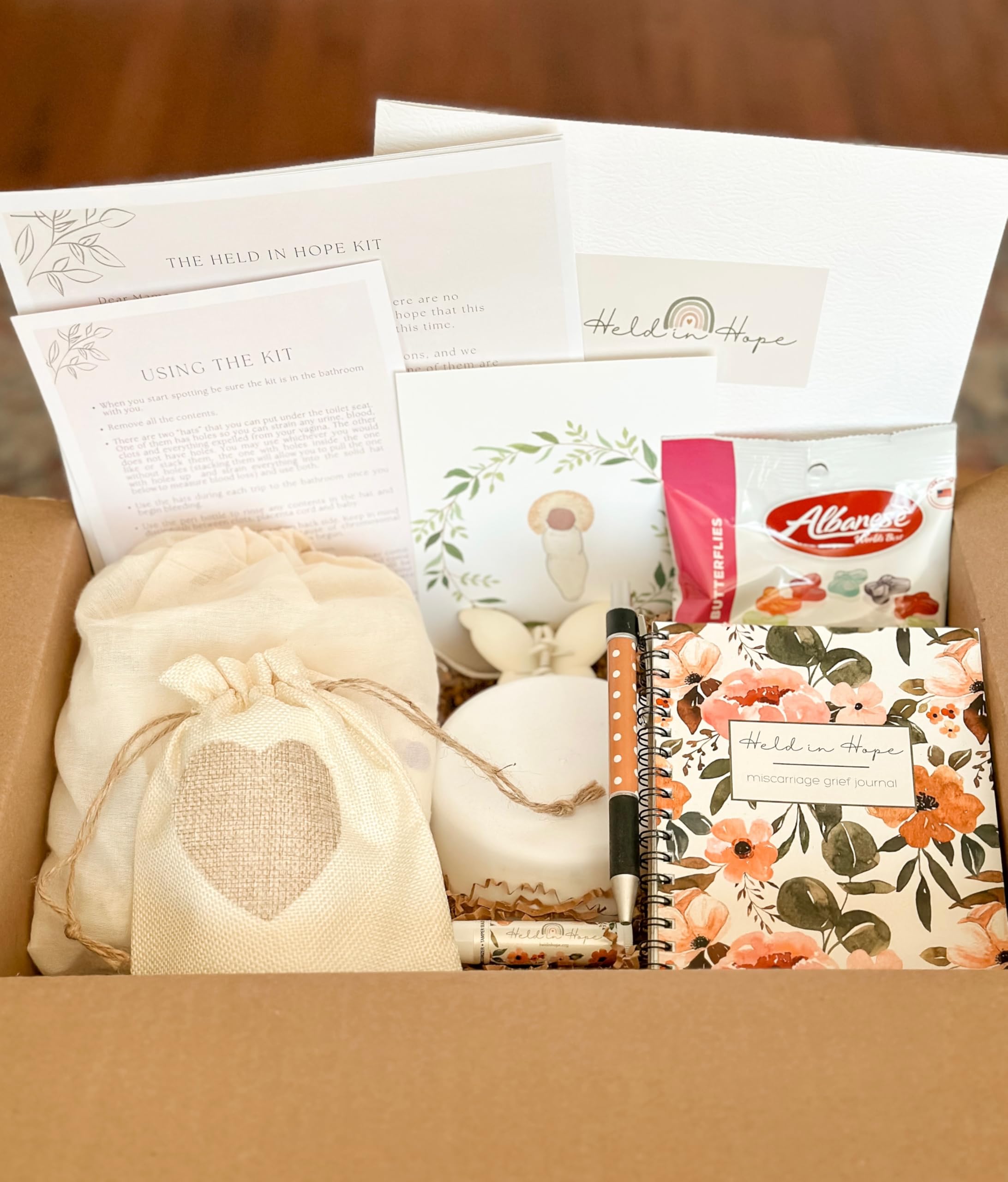 Miscarriage Kit-Kit with Supplies, Educational Materials, and Care Items for Women Experiencing First Trimester Pregnancy Loss (Dark Skin Tone)