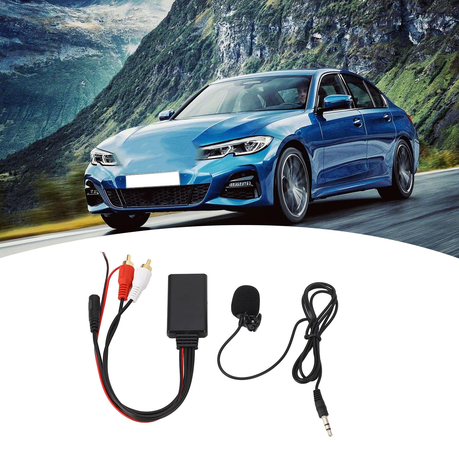 Modulo AUX Bluetooth, Modulo AUX Bluetooth 2 Cavo Adattatore RCA con Microfono Vivavoce per Alpine per Pioneer