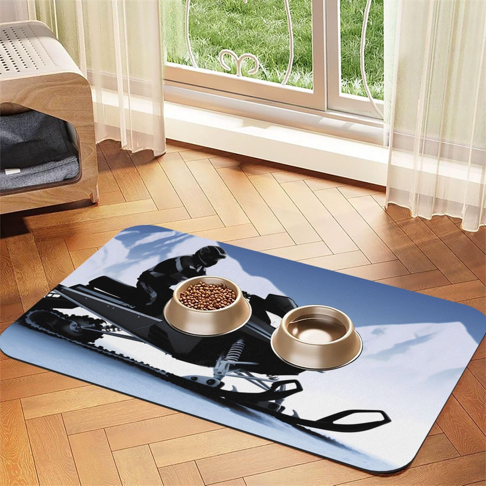 Tapis de nourriture pour chien super absorbant et lavable au lave-vaisselle