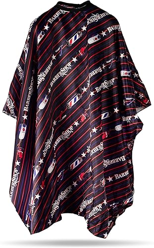 Delkinz Capa de peluquería de tamaño grande con cierre de presión ajustable, impermeable, para hombres, mujeres y niños, 51 x 59 pulgadas, negro,