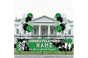 Personalized 2022 Graduation Decorations Green & White