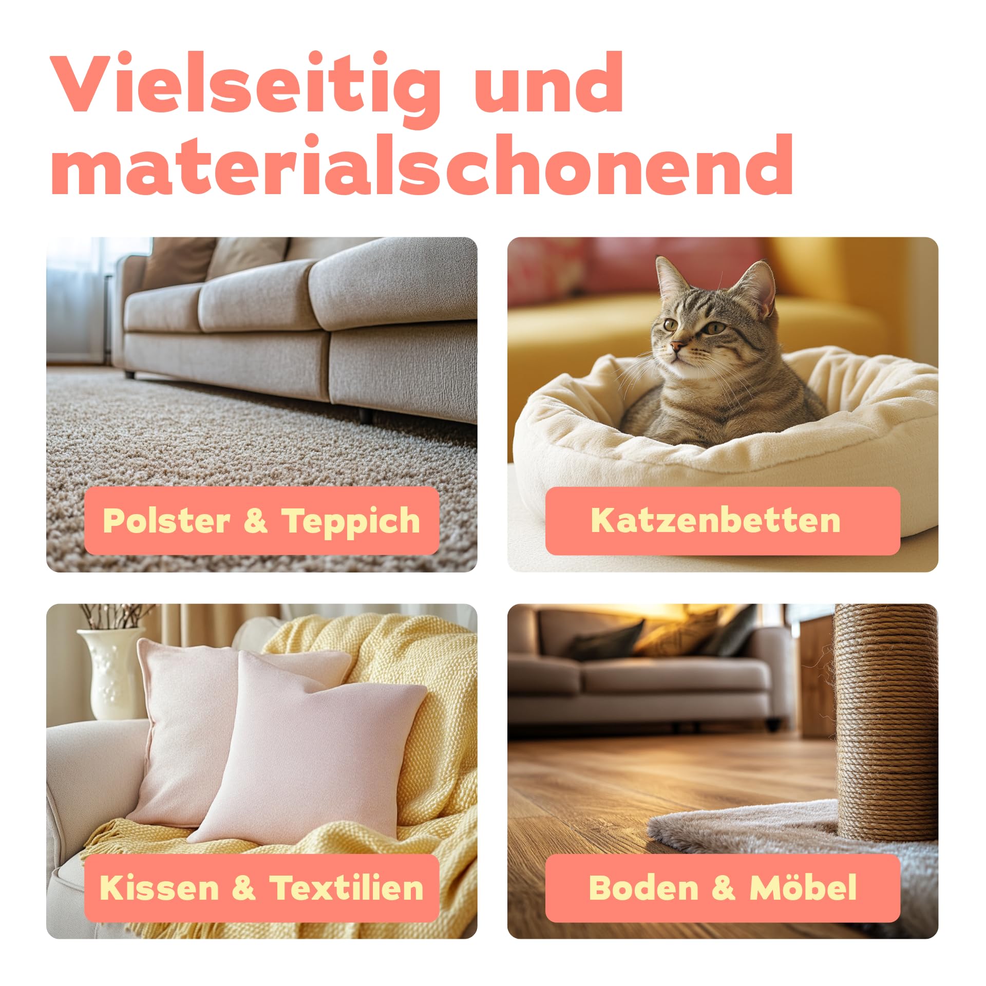bio-chem Katzen Geruchsentferner Spray 750ml | Enzymreiniger mit Mikroorganismen gegen Katzenurin auf Sofa, Teppich & Polster