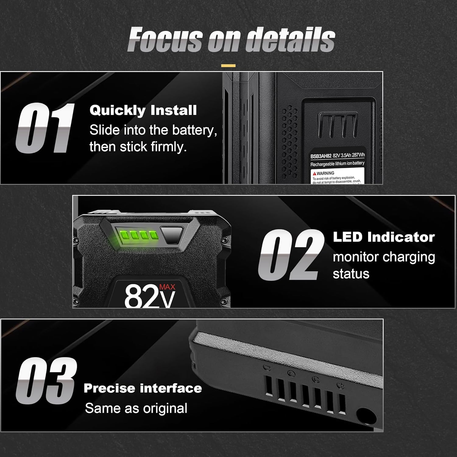 82V 3.5Ah Replacement for Briggs & Stratton Snapper XD 82V Max Battery BSB2AH82/BSB4AH82/BSB5AH82/1760266/1760265/1760966, Compatible with B&S Snapper 82 Volt Power Tools & Chargers BSRC82/1760263