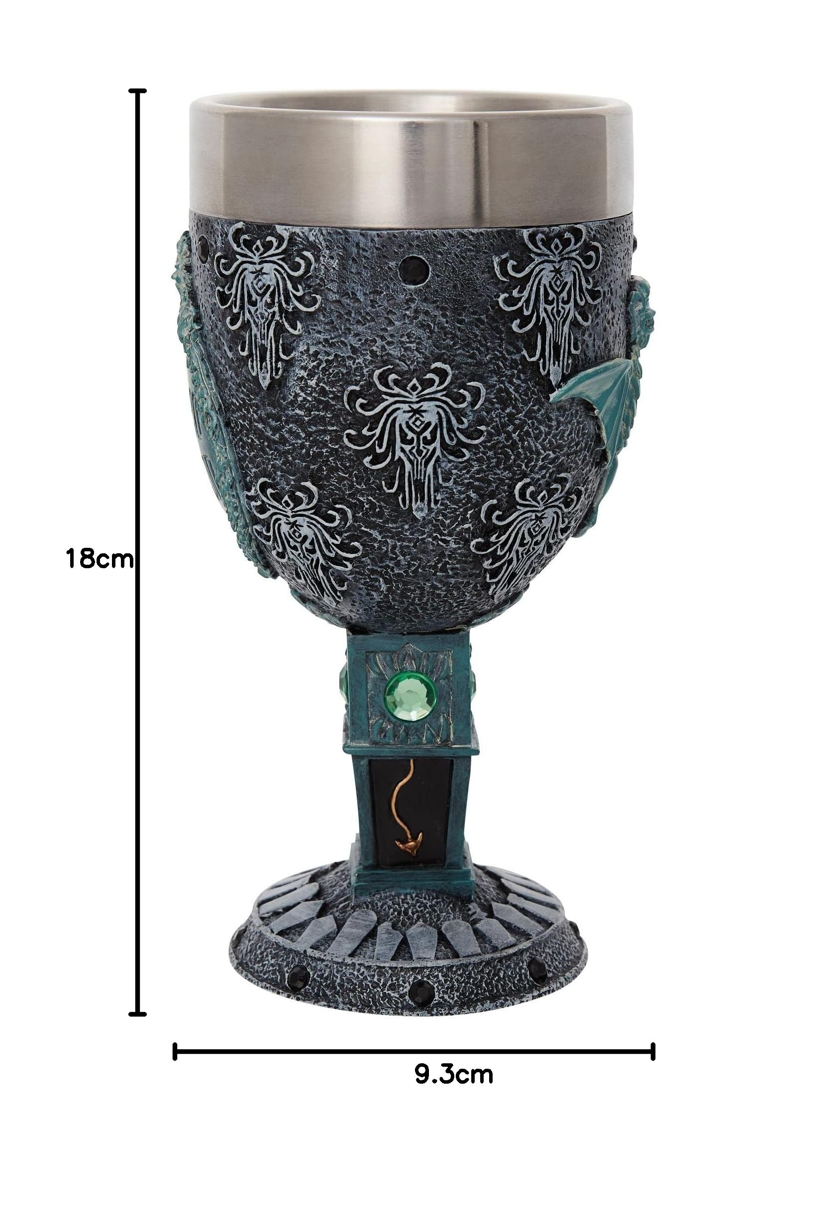 Enesco Verre à Calice, résine et Acier Inoxydable, Multicolore, 18 cm