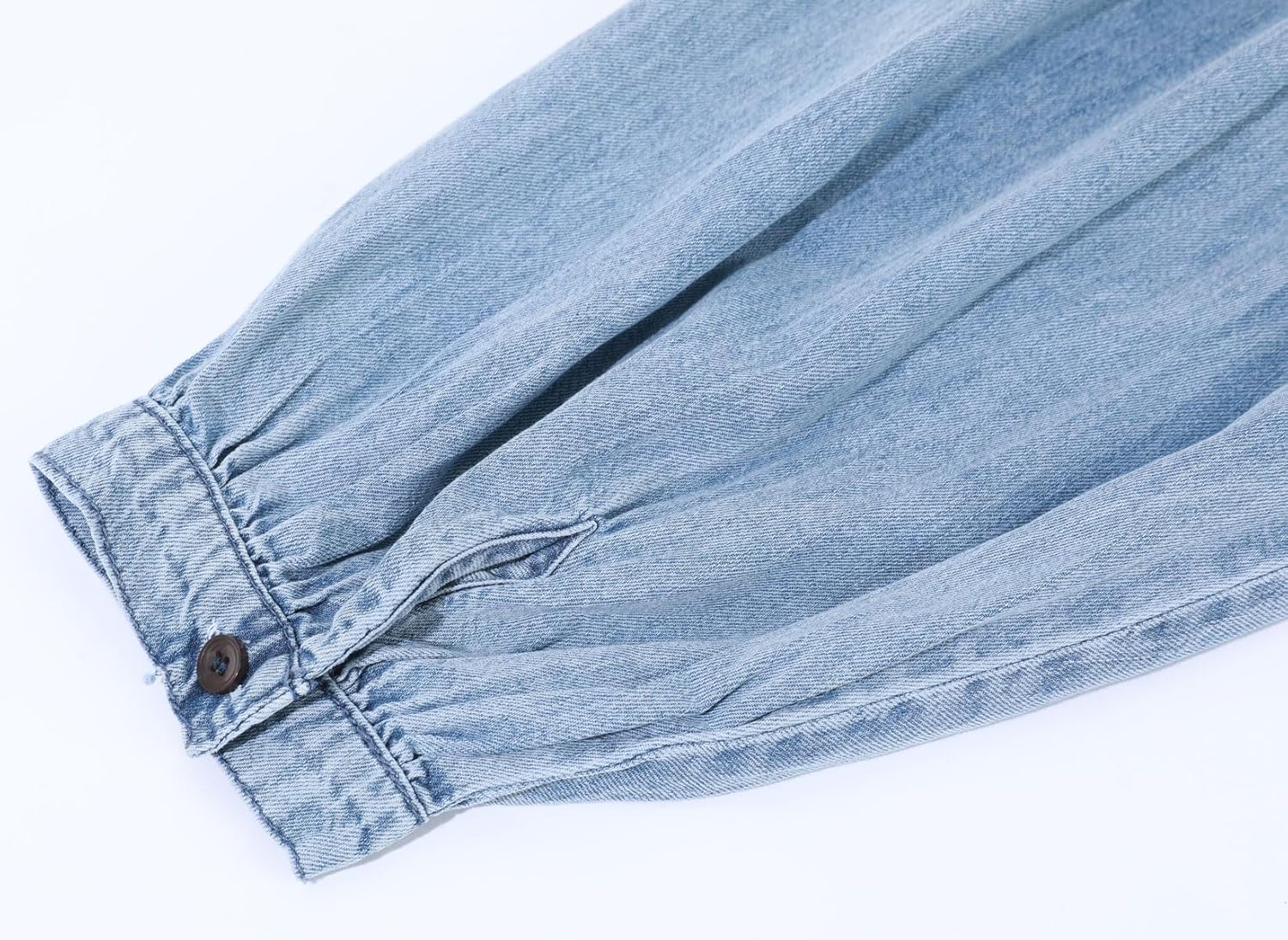 loveimgs Women Oversized Distressed Denim Button Down Shirt Tunic Dress Flowy Mini Jean Dress with Pockets - Image 5