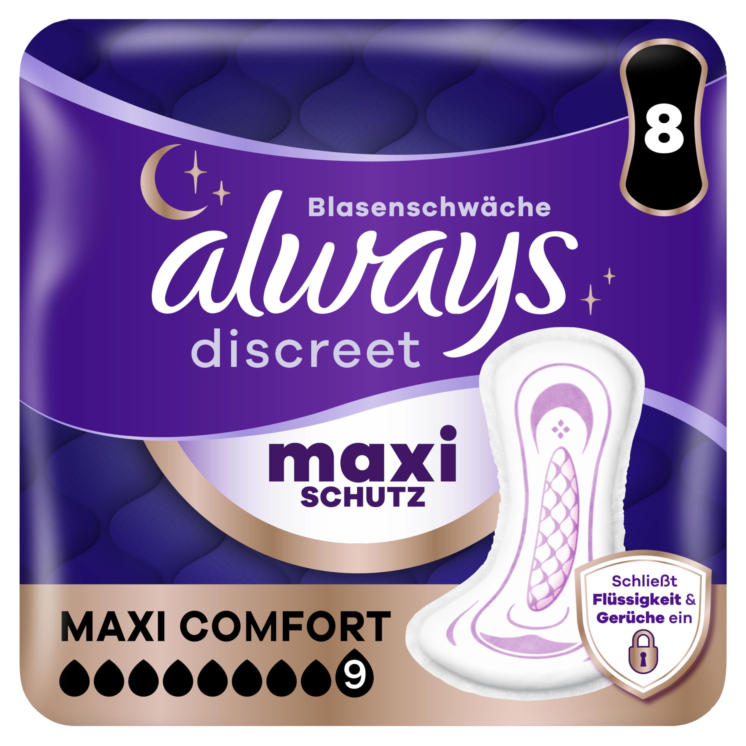 Always Inkontinenz-Einlagen Maxi Comfort Tag Und Nacht Für Frauen