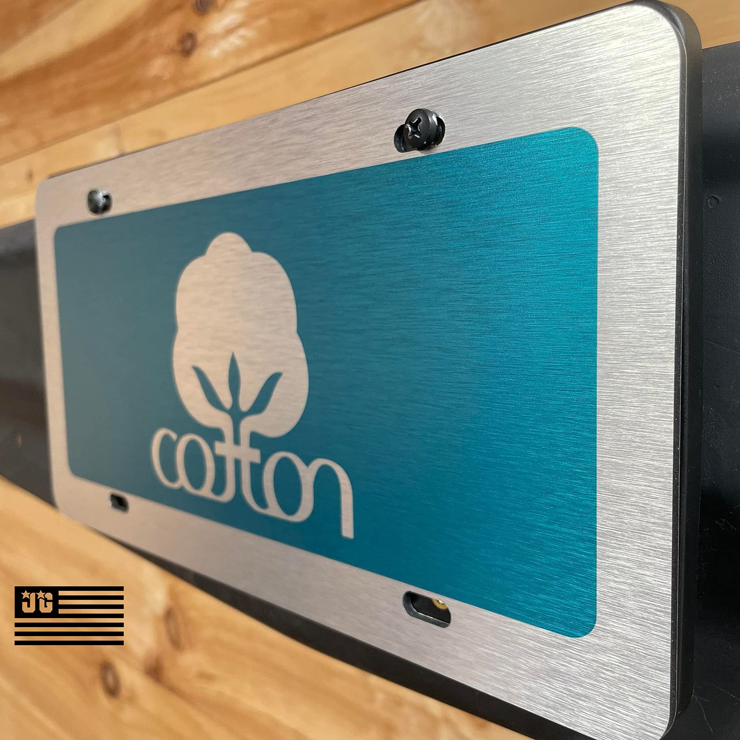 Cotton DecorativeTeal License Plate - 6