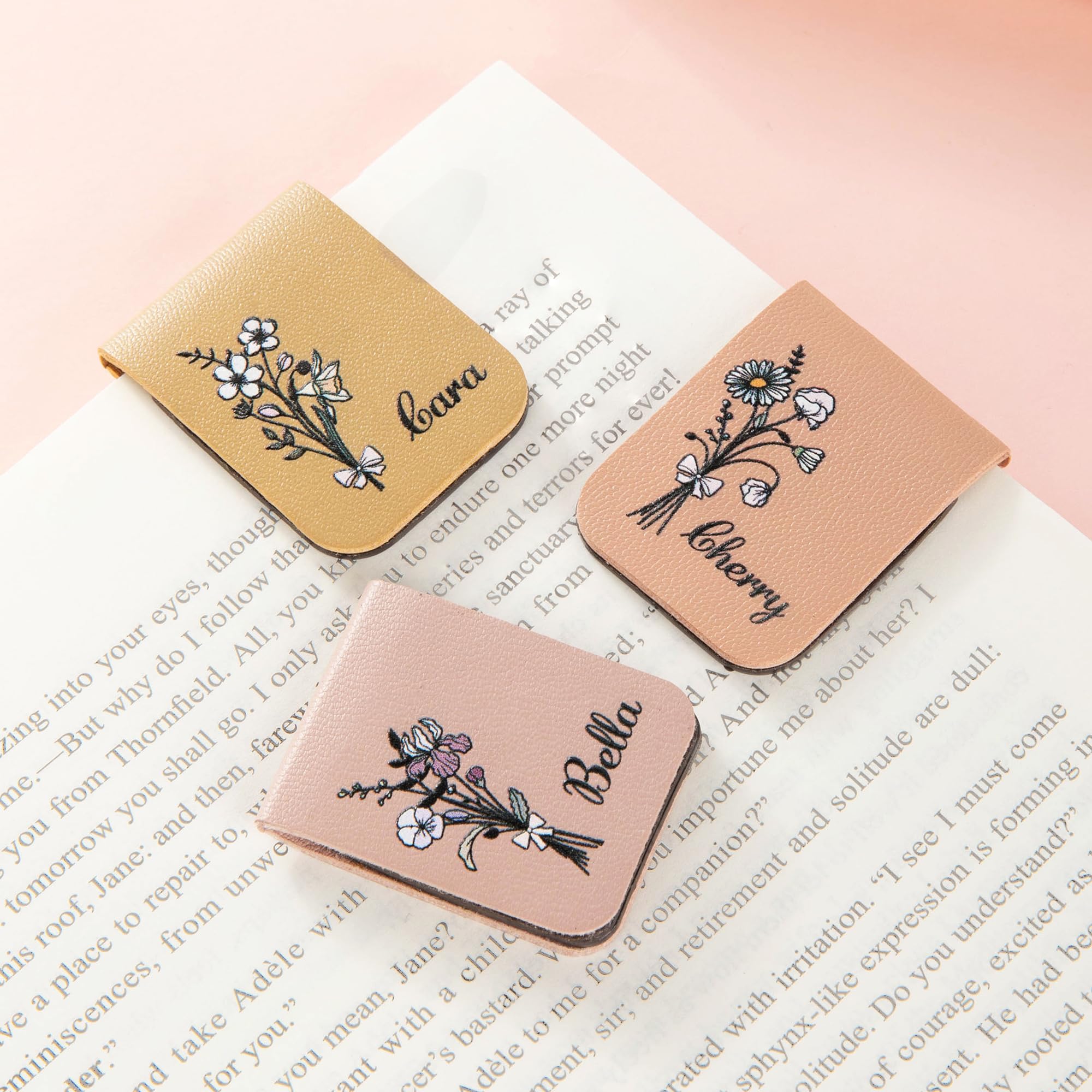 CALLIE Personalised Magnetic Bookmark with Name, Birth Flower Page Markers Book Marks Clip for Women Men, Christmas Birthday Readings Gift for Book Lovers Readers Bookworms (Birth Flower Bouquet)