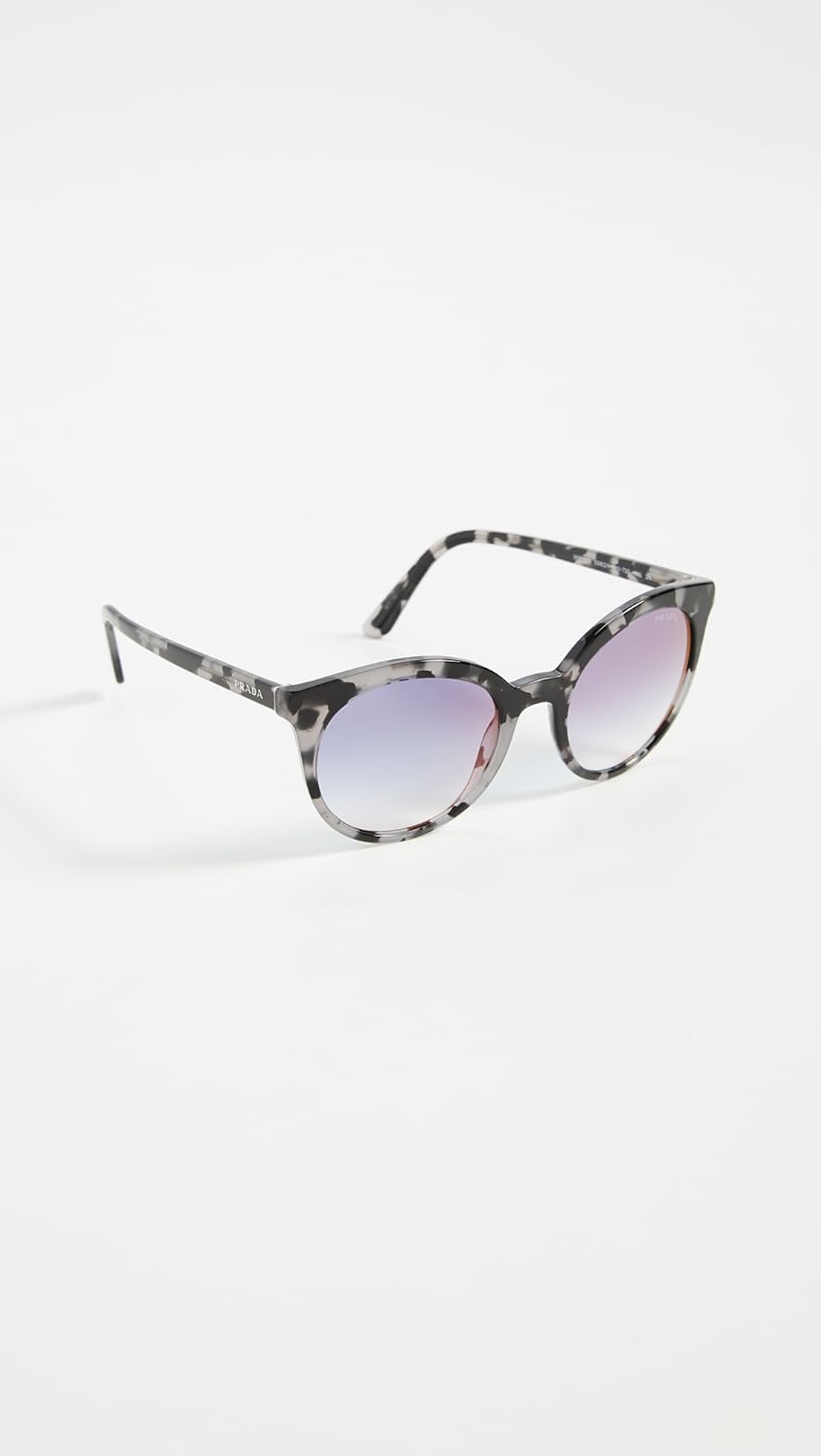 Miniatura 2 de Prada Gafas de sol redondas clásicas para mujer, color gris habana, talla única, gris, (Grey Havana)