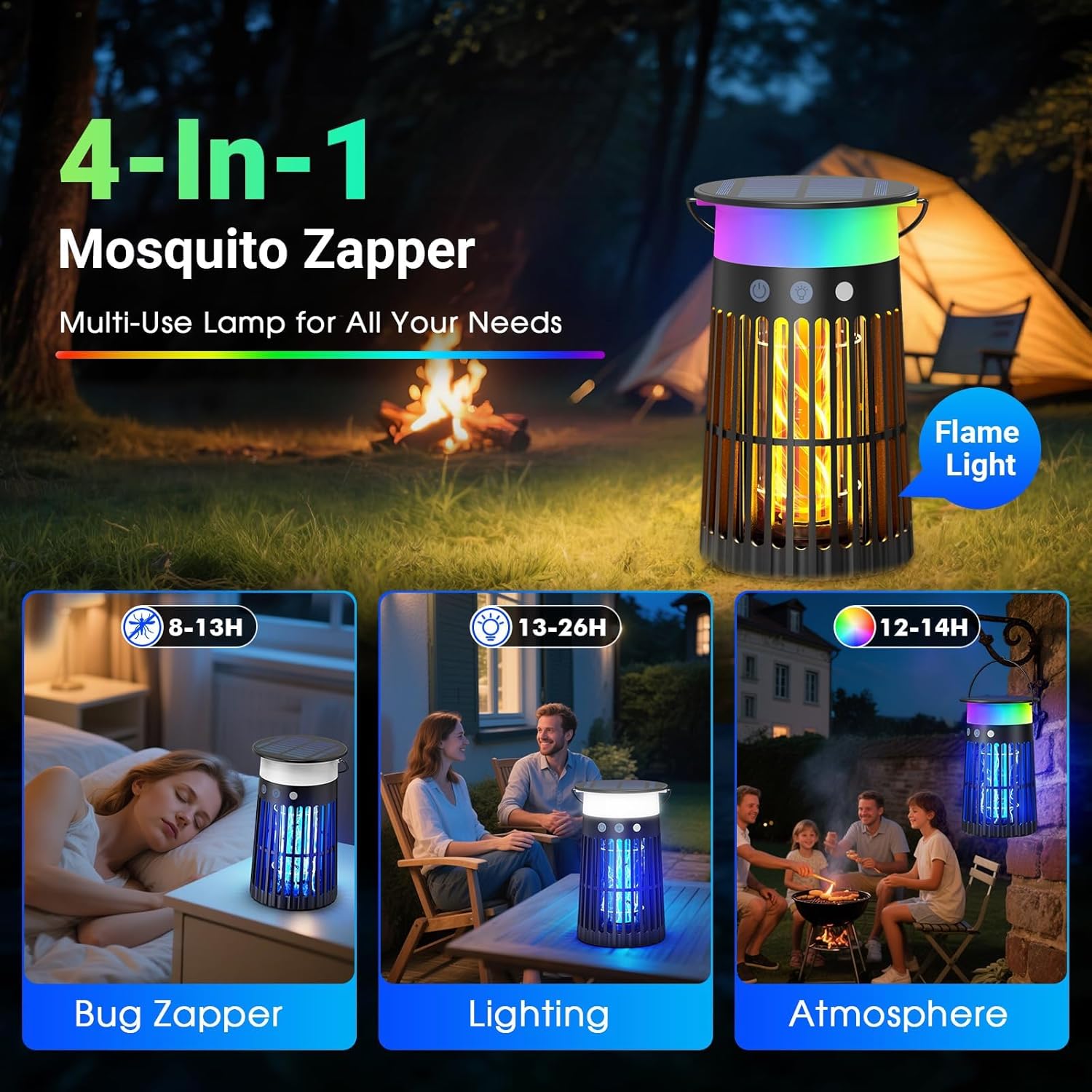 Solar Bug Zapper Outdoor Waterproof