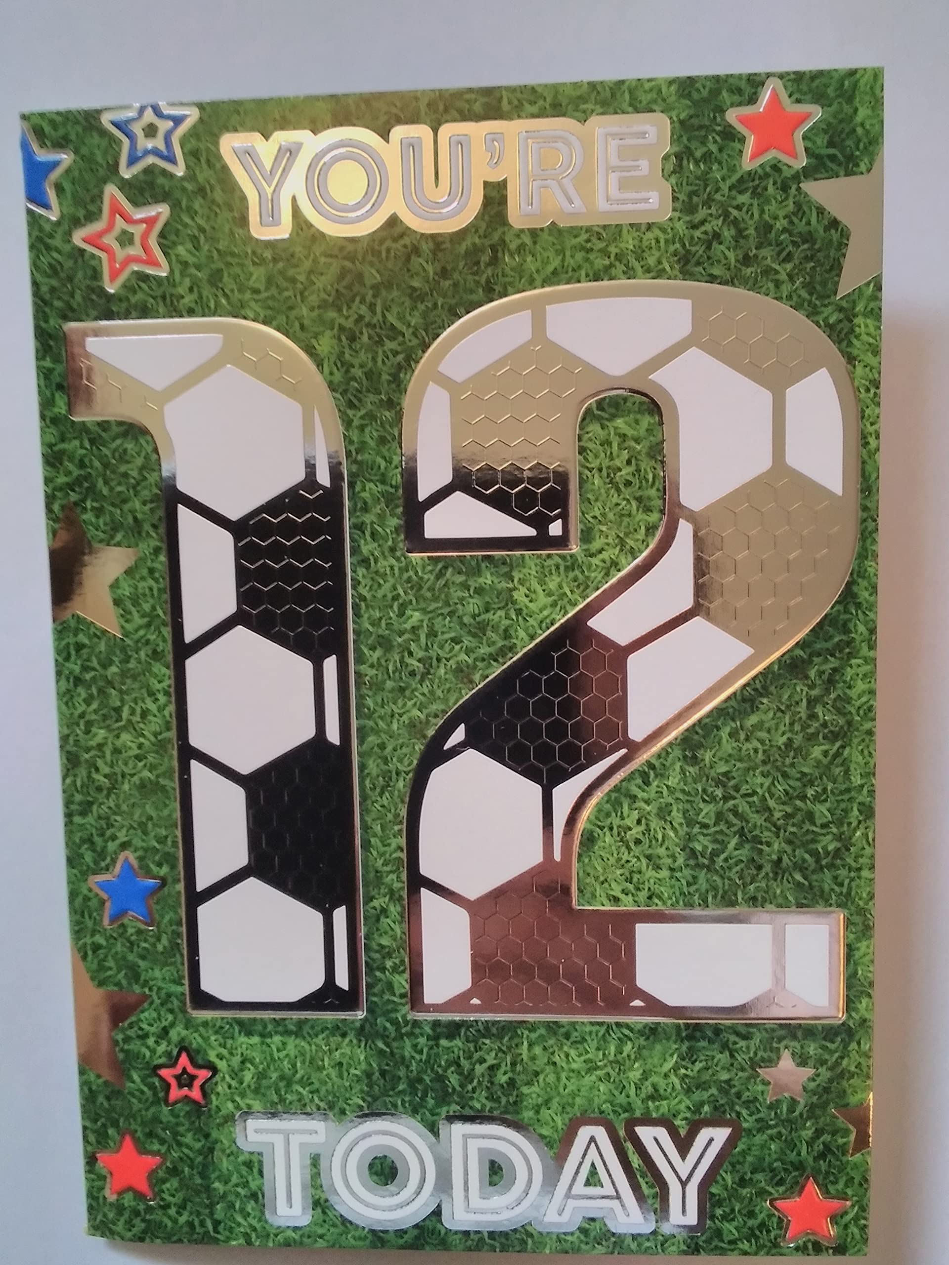 Express Yourself Birthday Card for Age 12 Boy - Includes Envelope - Football Numbers Design,19.5cm x 13.5 cm