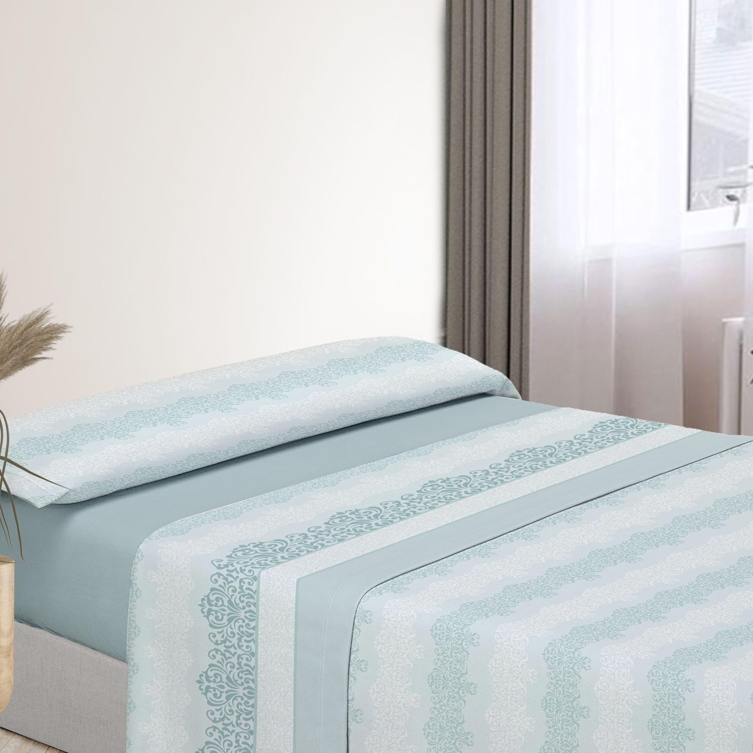 DALINA Textil - Juego de Sábanas Pirineo 3 Piezas para Cama de 150 - Sábana Polar para Invierno Cama Matrimonio, Bajera Ajustable 150x190x25cm, Encimera 230x260cm y 1 Funda Almohada 45x170cm