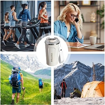 Smart Thermal Mug, 510ml Smart Coffee Cup with Temperature Display, Stainless Steel Heating Car Cup, Temperature Controlled Travel Smart Mug, Insulated Coffee Bottle, Smart Cup for Camping