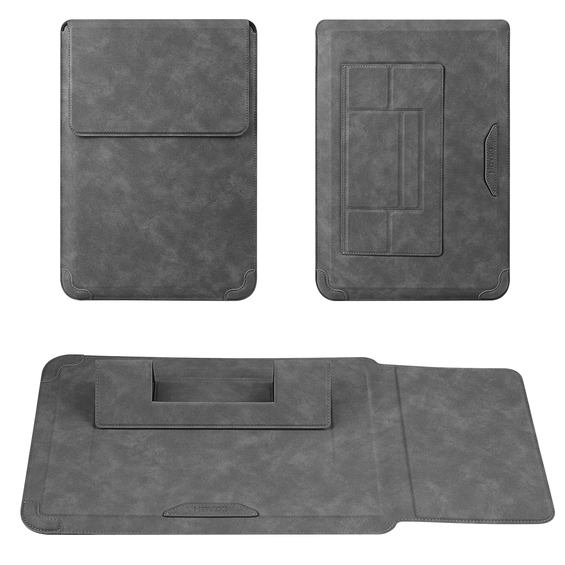 HoYiXi 13,3'' Funda Estuche para Portátiles Bolsa con Soporte para MacBook Neo 2026/MacBook Air/Pro 13 (M4/M3/M2/M1), Surface Pro 8 2021, iPad Pro 12.9 & 13-13,3" DELL Acer Laptop Sleev,Gris Oscuro