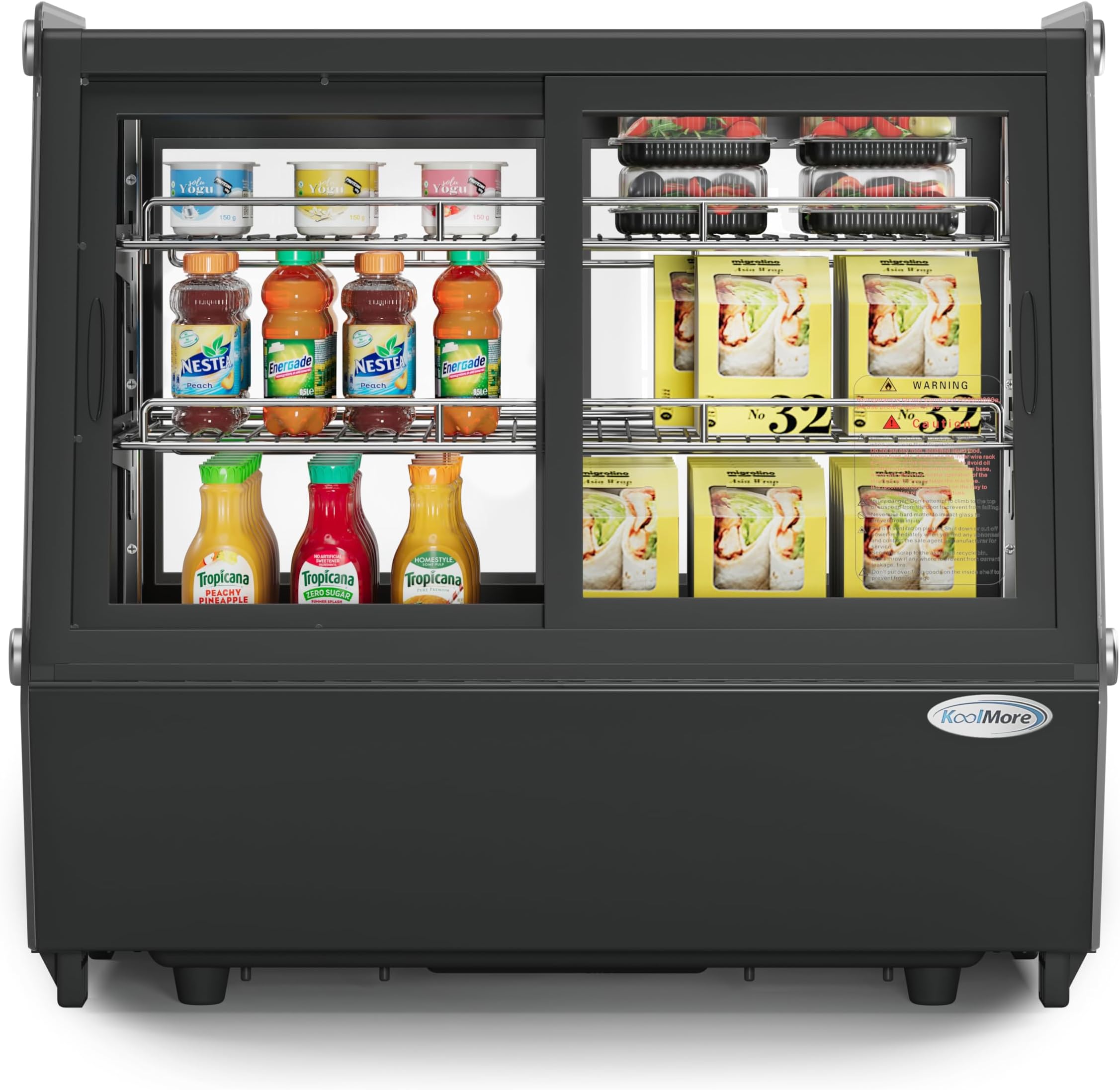 KoolMore 28 in. Self-Service Countertop Bakery Display Refrigerator in Black (CDC-125-BK)