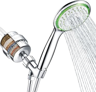 Filtered Shower Head Combo, Includes 79" Hose, 20 Stage Shower Filter Head, High Pressure Handheld Spray Showerhead, Shower Arm Mount Holder, for Hard Well Water Chlorine, Chrome S10