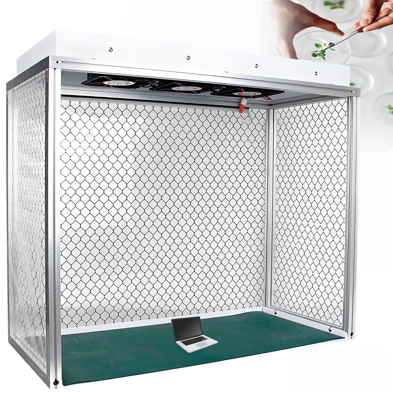 Campana de Flujo Laminar Vertical de Aluminio con Triple Ventilador, Filtro H14, Filtración HEPA del 99.99% para Laboratorios de Reparación de Teléfonos.