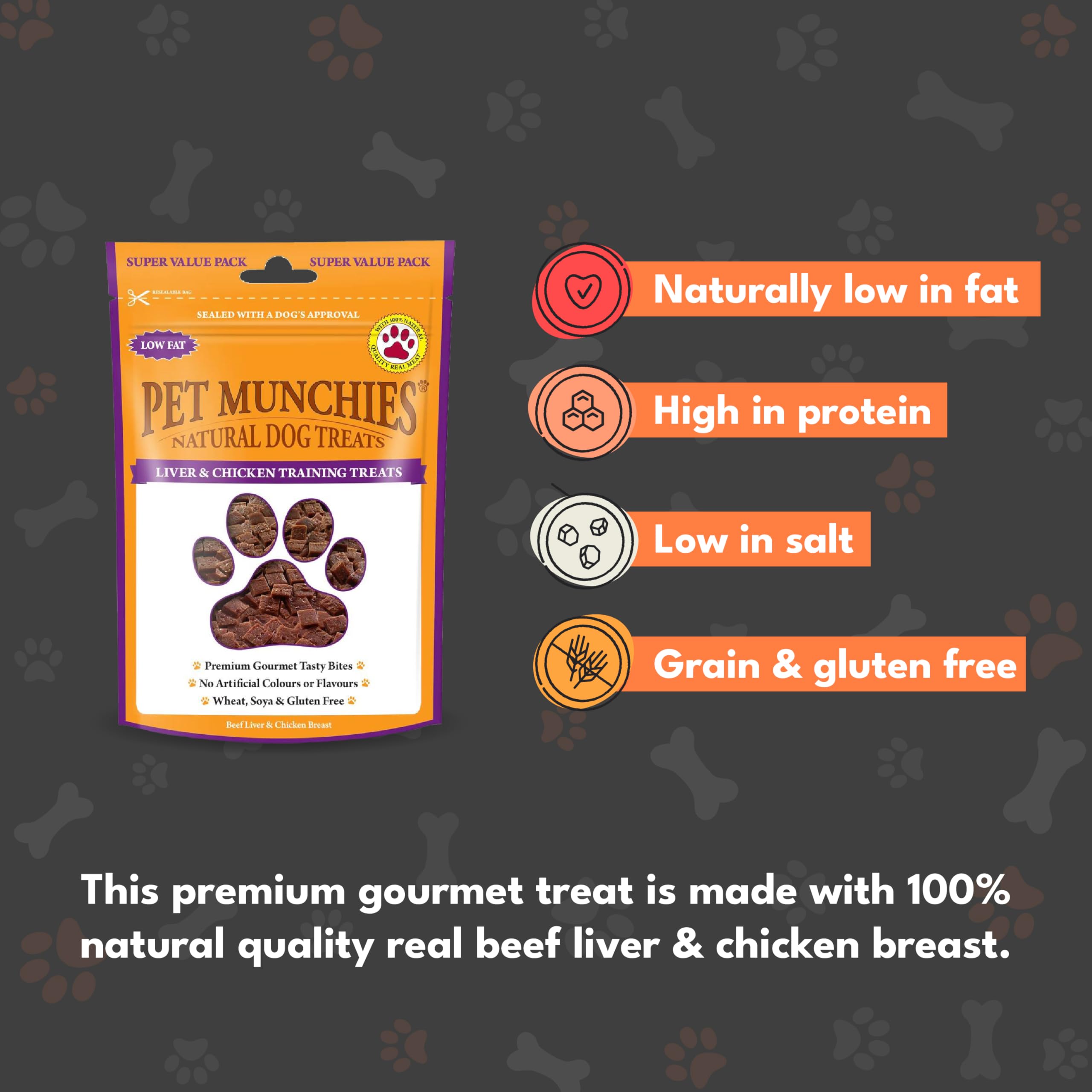 Pet Munchies - Paquete de 8 Bolsas de chucherías de Pato para Mascotas, recompensa para adiestramiento.