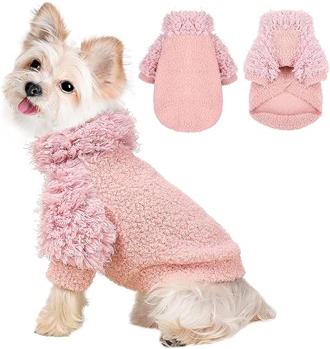 Suéter para perros pequeños, sudadera clásica de chihuahua, ropa para perros pequeños, hembras y niños, abrigo de forro polar suave para perros