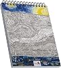 Retronote The Starry Night, Van Gogh 1889, A5 Sketchbook I, Unlined, 100 Pages, 100 grams, White Color, Spiral, Sketchbook