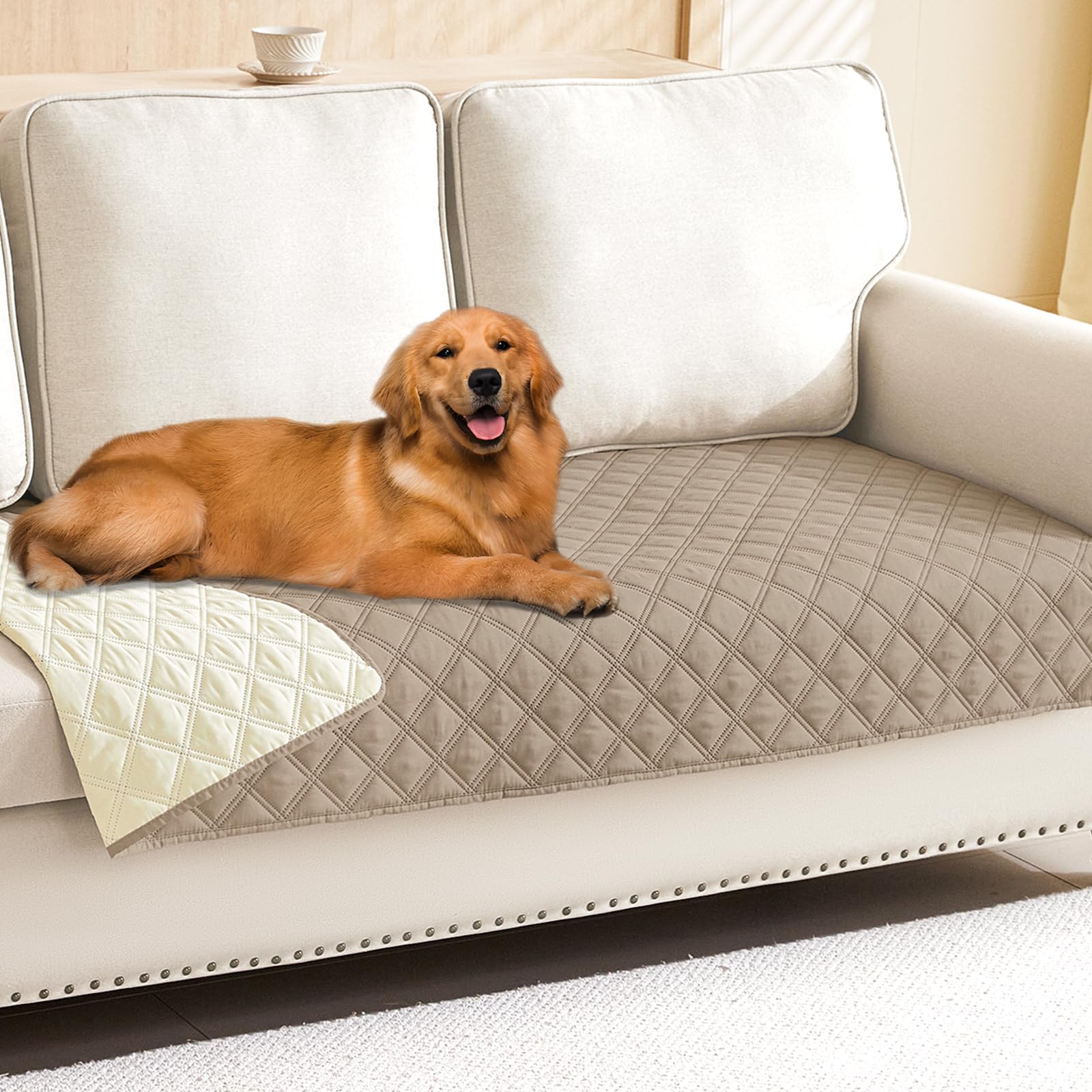 Smiry Waterproof Dog Blanket, Reversible Dog Bed Cover Pet Blanket, Soft Pet Couch Covers for Sofa Washable, Bed Couch Sof...