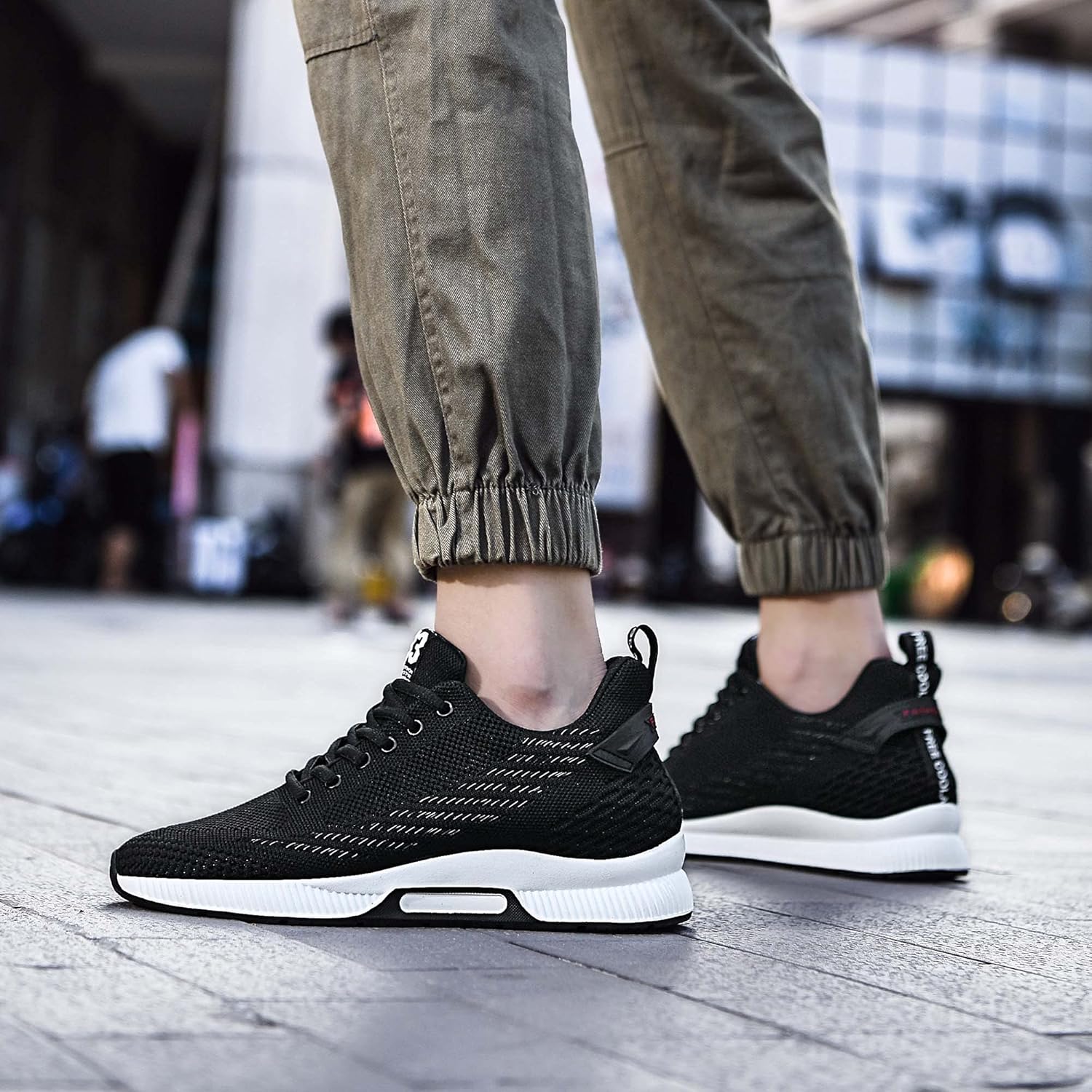 CERYTHRINA Men Elevator Sneakers Sports Shoes Invisible Height Increasing 2.36 Inches Taller Elevator Shoes Lace up Fashion Sneakers