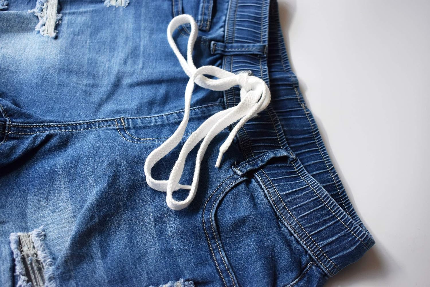 Aodrusa Womens Ripped Denim Shorts Mid Rise Body Enhancing Curvy Cutoff Distressed Jeans - Image 5