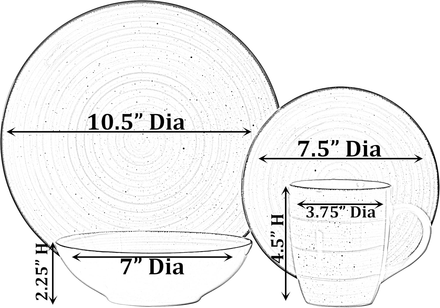 48 PC Spin Wash Dinnerware Dish Set for 12 Person | Mugs, Salad and Dinner Plates and Bowls Sets, Dishes with Highly Chip and Crack Resistant, Dishwasher and Microwave Safe, Green