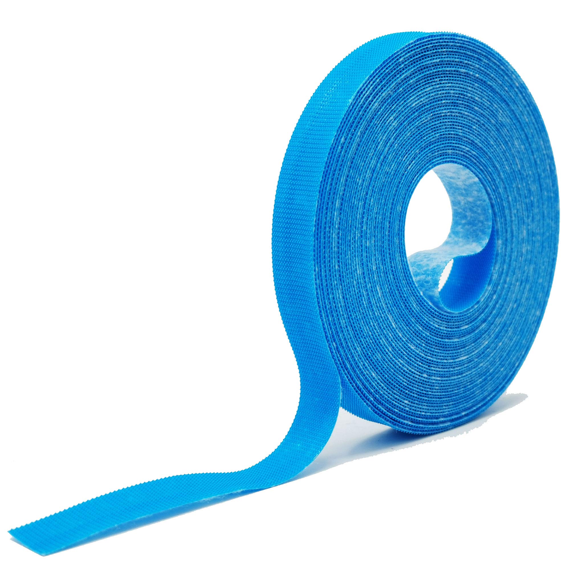 RIP-TIE RipWrap Blue 1" x 30' Non-Adhesive Reusable Cable Strap Tape Roll - Gaffers Tape Strength No Residue, Tear by Hands, Self-Gripping w/Hook & Loop Fastener, Made in USA