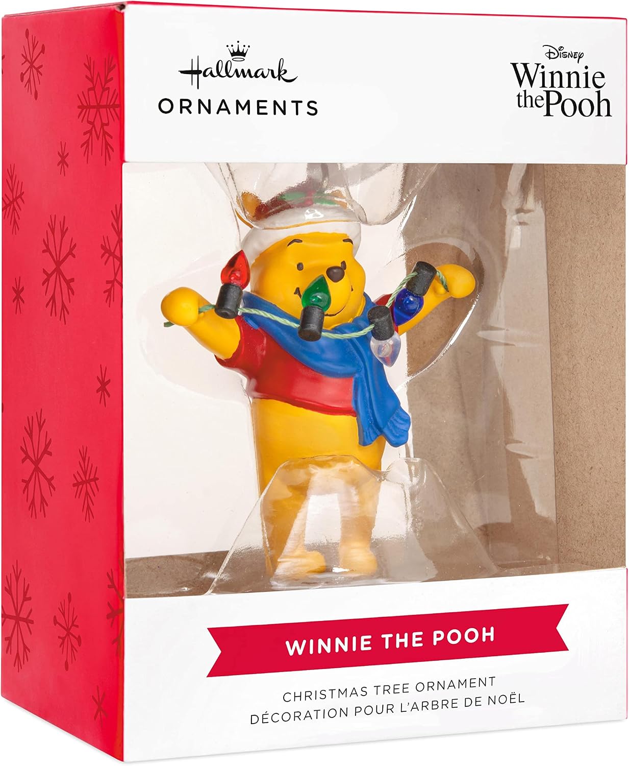 Hallmark Disney Santa Winnie the Pooh Holding Light String Christmas Ornament