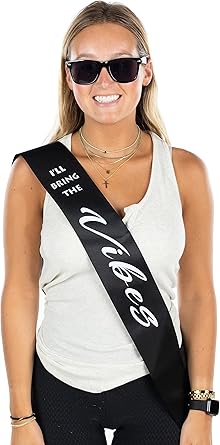 Funky Junque Bachelorette Sash for Bride - Bridal Shower Gifts, Bridesmaid Party Decorations, Wedding Sashes