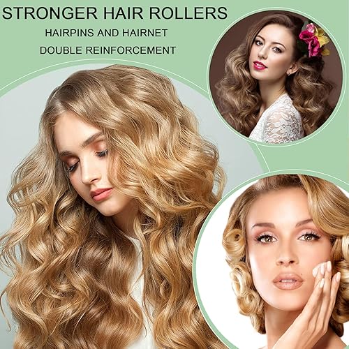 Miniatura 5 de Juego de rodillos de pelo jumbo, autoagarre, paquete de 12 rizadores de peluquería, rodillo de pelo para cabello largo, rizadores de pelo sin calor,