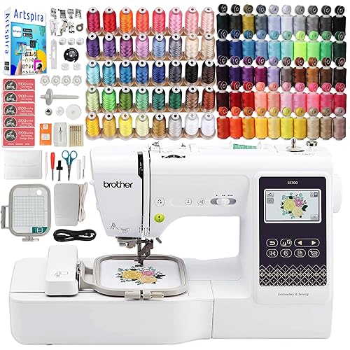 Brother SE700 Embroidery & Sewing Machine with 90 Spools, Artspira Software & Accessories