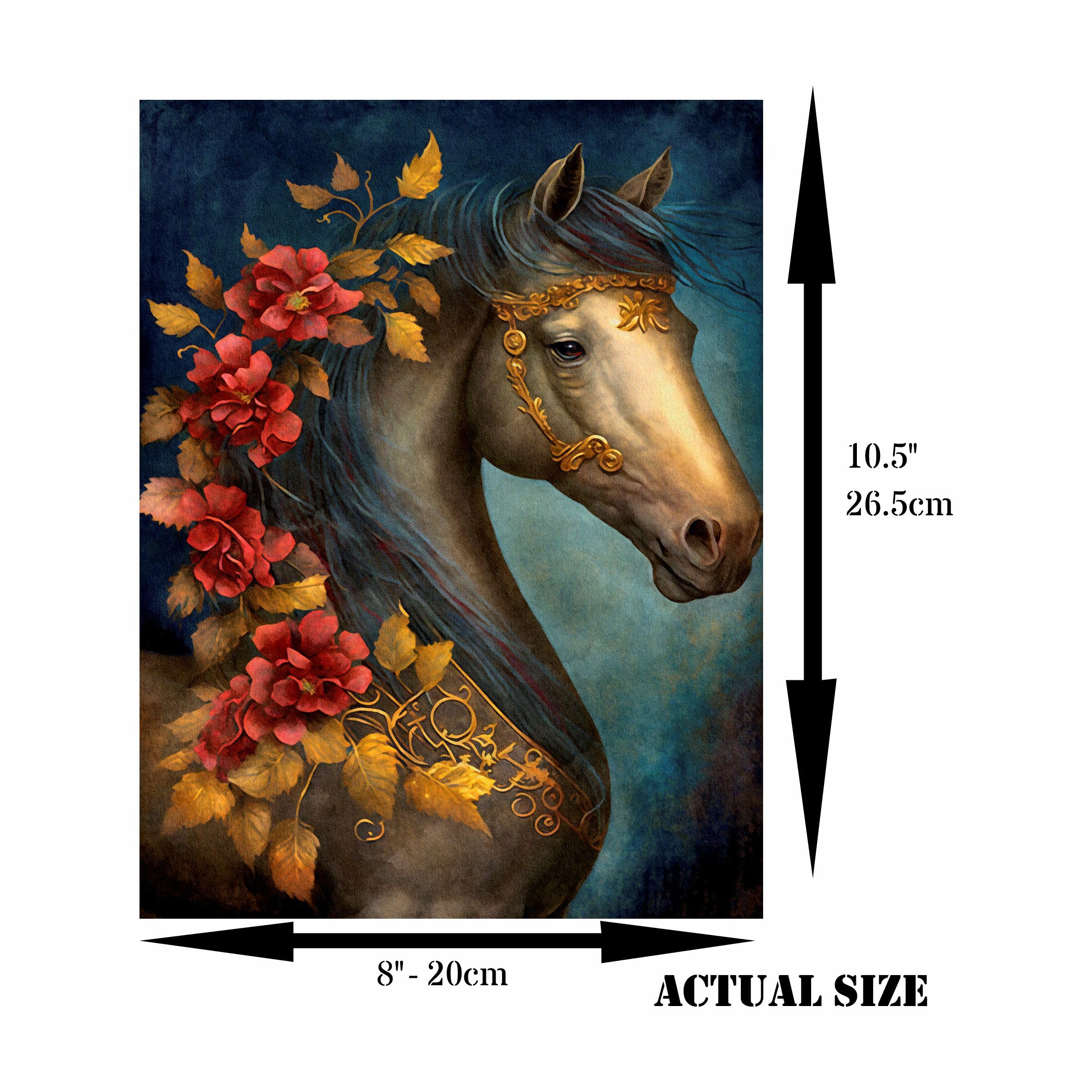 Horse Decoupage Rice Paper, 8 x 10.5 inch - for Decoupage Furniture Crafts
