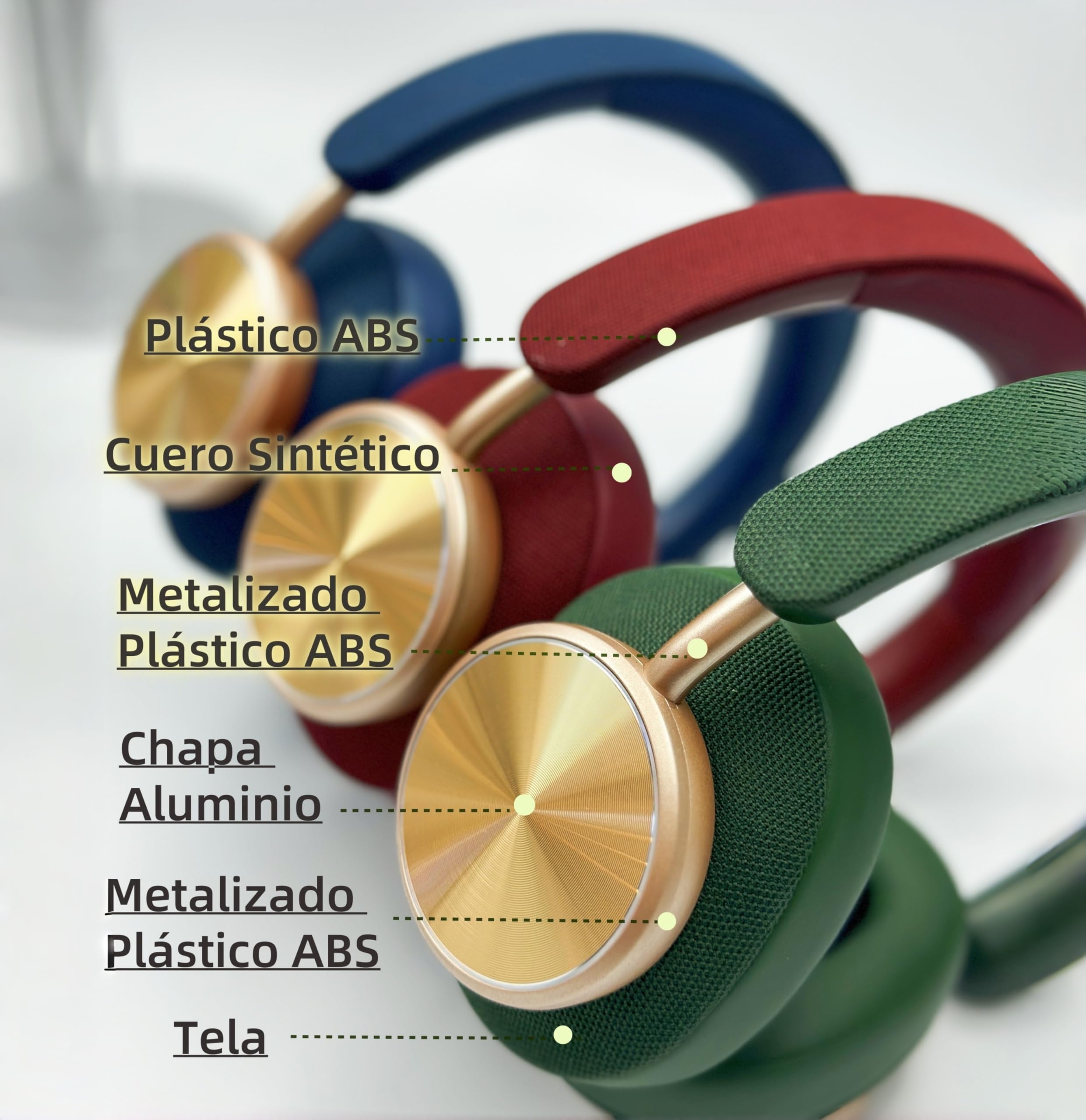 Next Destination ND-06 Auriculares Inalámbricos de Diadema Bluetooth 5.3, Bajo Potente, Batería 40H, Ajustables, Deportivo, Cancelación de Ruido, Cascos Supraaurales Wireless Headphones Over-Ear Azul