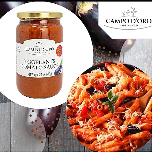 Miniatura 26 de CAMPO D'ORO - Salsa italiana de espagueti de tomate con albahaca, 24 onzas, salsa de pasta y pizza, 100% fabricada en Sicilia, Italia