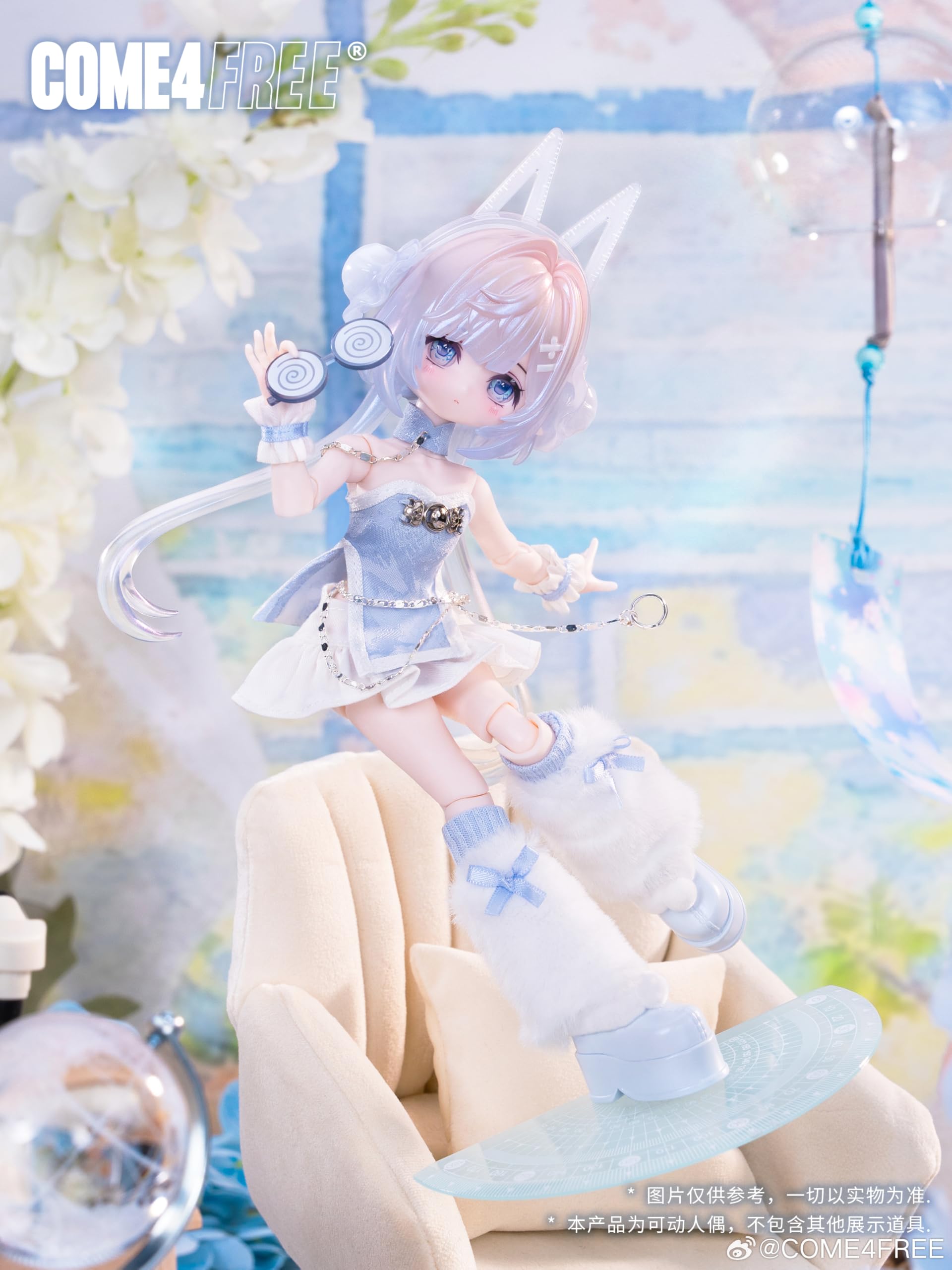 TOYVERSE COME4FREE BJD Minty Little Lucky Spirits Series, ChiSu, edycja standardowa, 1 szt./20 cm, lalka BJD, ruchoma lalka, z ubraniami dla lalek, prezent urodzinowy, 15+