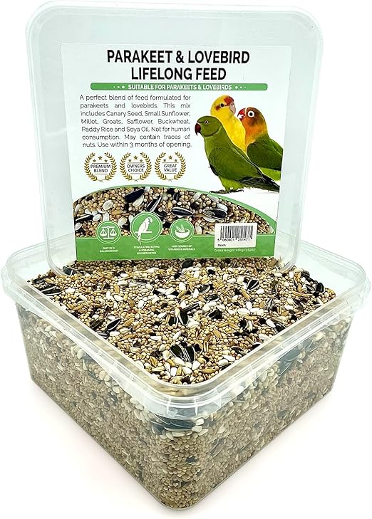Premium Parakeet & Lovebird Lifelong Formula Bird Food Seed Mix Natural