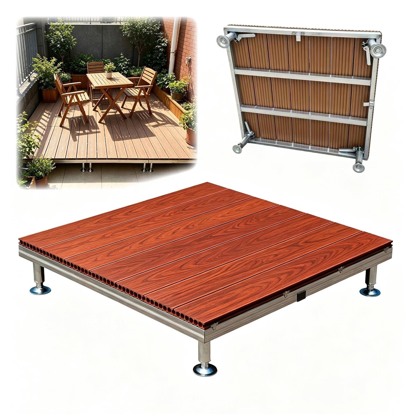 Piattaforma Rialzata for Terrazza In WPC, Sistema Modulare Prefabbricato
