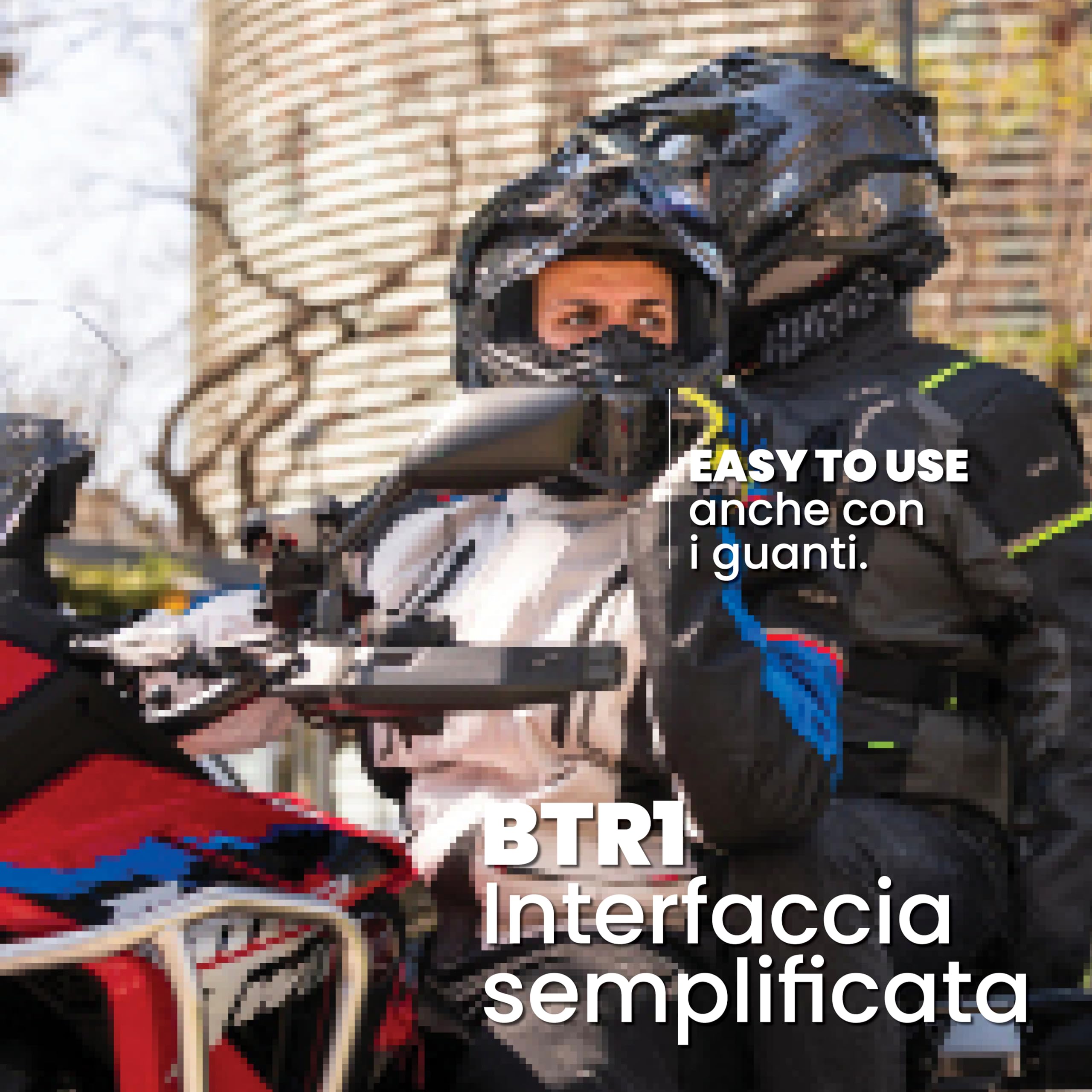 Midland - Interfono Moto Bluetooth Singolo BTR1, Auricolari Casco Moto Impermeabili IPX6, Portata 800m, 4 Persone Conference, Batteria 23H, Parallel Audio, Connessione GPS/Musica, Conforme ECE 22.06