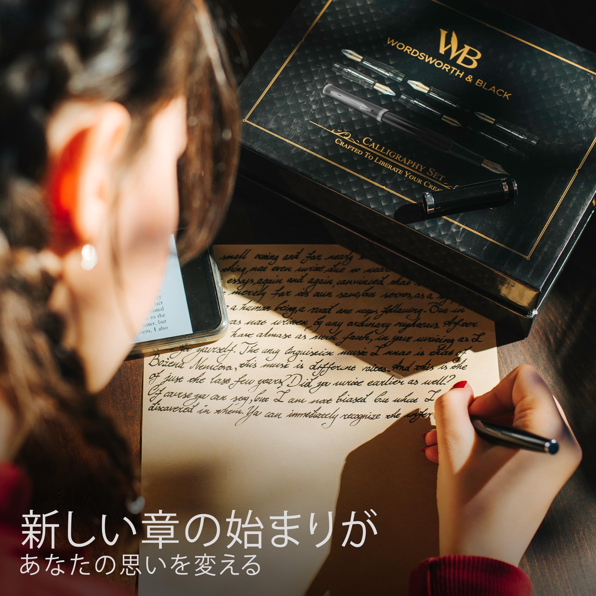 カリグラフィーセット。インク、ペン先、軸、本 カリグラフィー ペン軸＆ペン先3本セット クオバディス・ジャパン