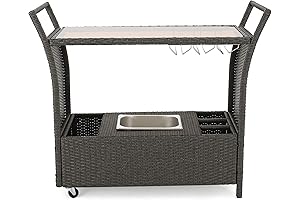 Christopher Knight Home Bahama Wicker Bar Cart