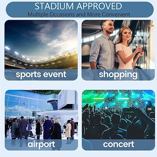 Miniatura 7 de Riñonera transparente a prueba de agua aprobada para estadios con correa ajustable, festivales, senderismo, conciertos y viajes, Beige