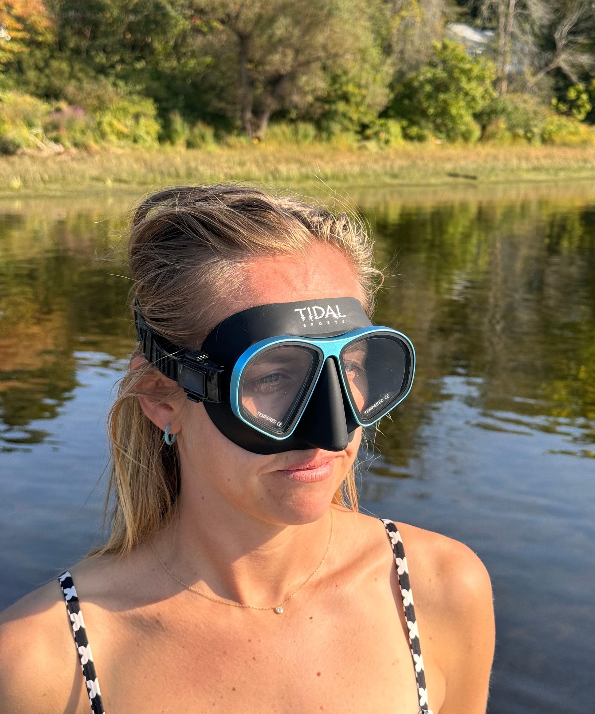 Tidal Freitauchmaske - Aluma Pro mit fortschrittlicher Anti-Beschlag-Technologie | Maske mit extrem geringem Volumen für Freitauchen, Schnorcheln und Tauchen, Linse aus gehärtetem Glas