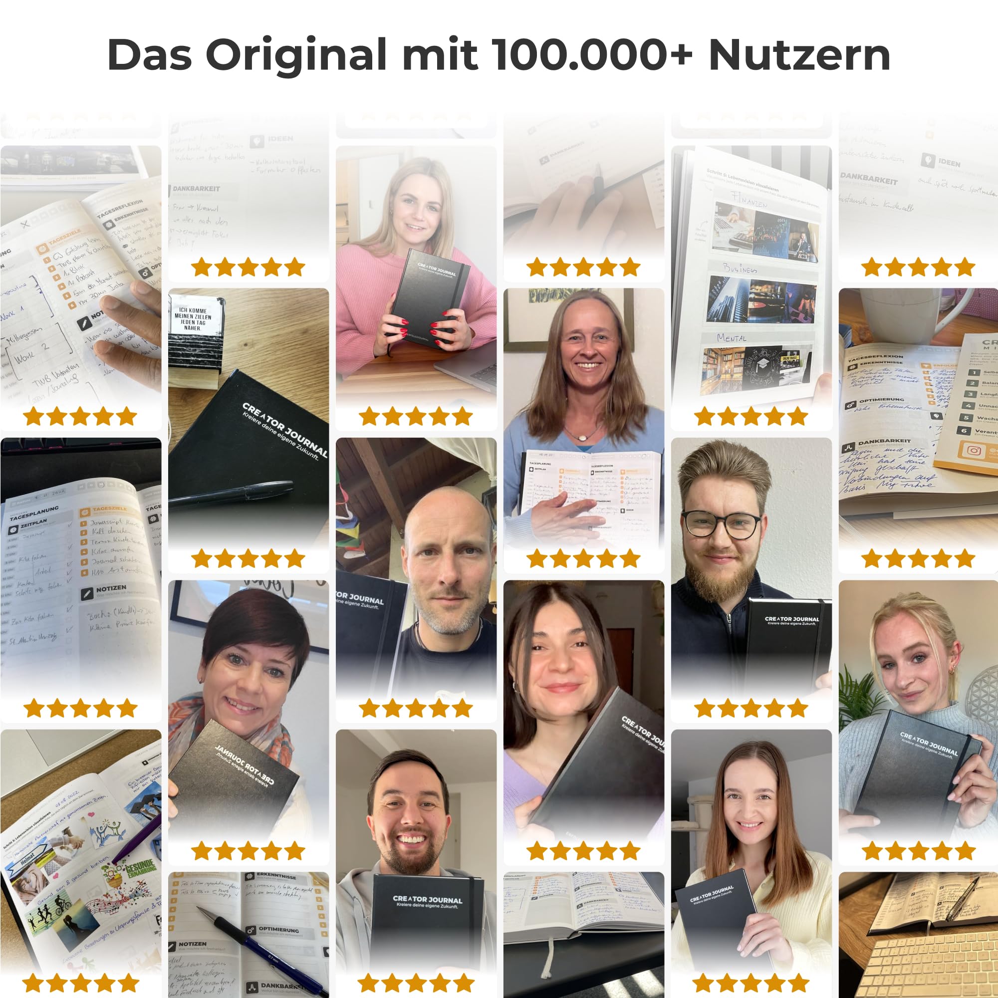 Erfolgsjournal [ORIGINAL] - Journal Buch für Fokus, Struktur & Motivation (inkl. Videokurs) Tagebuch für Erwachsene, Planer, Book Journal, Tagesplaner (Schwarz)