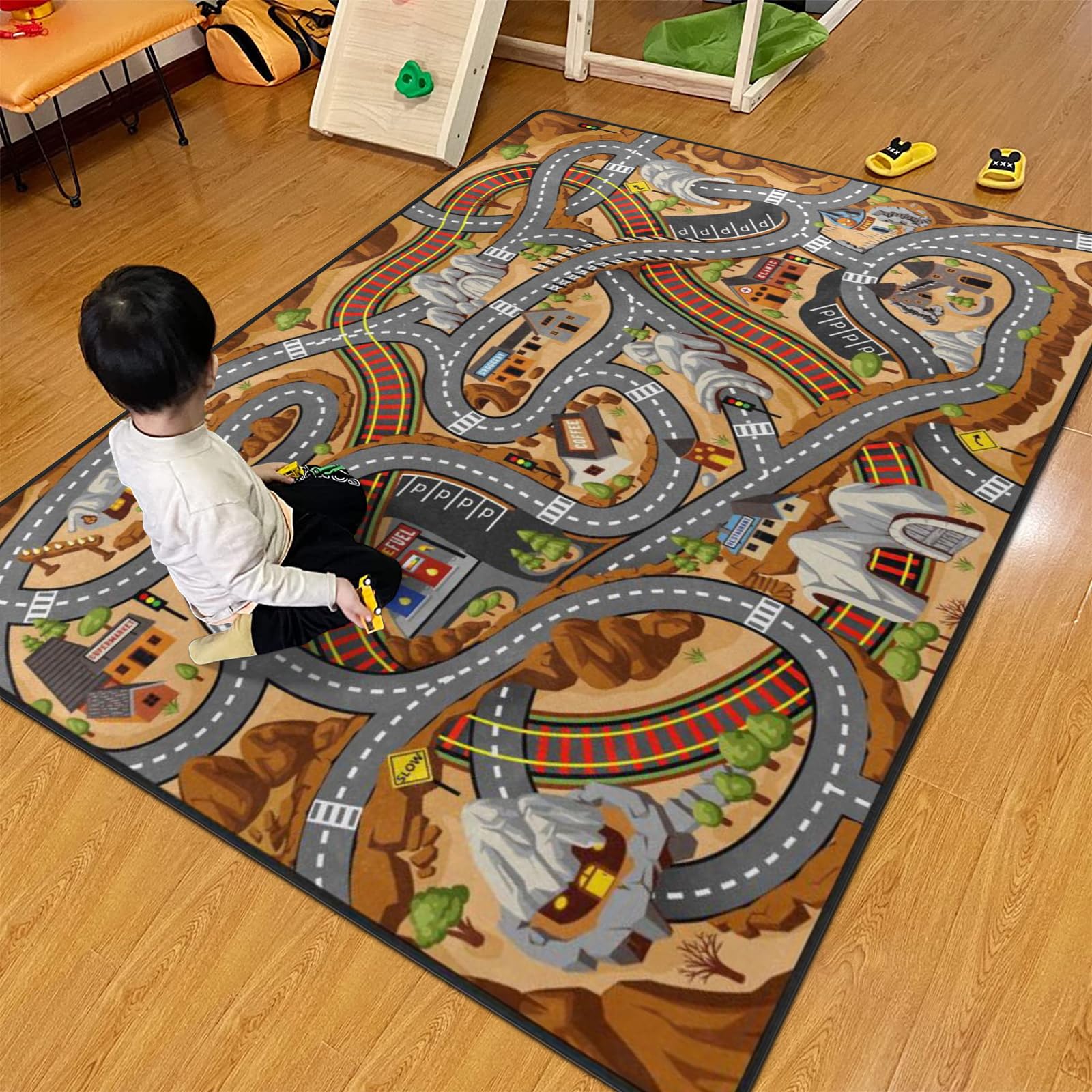 Amazon.com: Kids Rug, Mountain Road Playmat Rugs - 5x7 Ft Kids